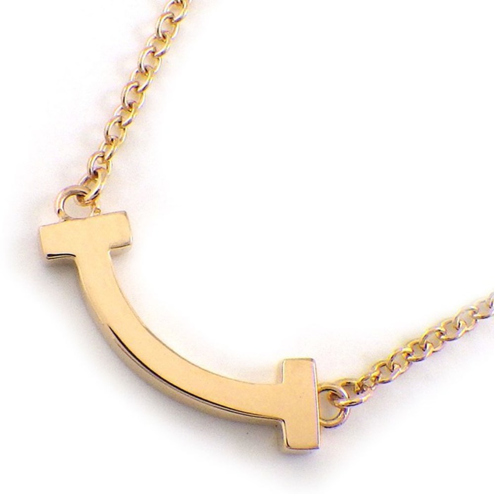 Tiffany T Smile Mini Bar Necklace Pink Gold